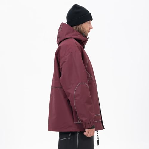 SNOWVERB Jaqueta masculina de snowboard folgada para esqui noturno, montanha, exterior, impermeável,