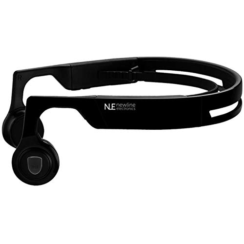 Newline Electronics Auriculares Bluetooth de conducci�n �sea (Sonido HD Est�reo) Inal�mbricos con Micr�fono integrado para Iphone y Android - Protecci�n de T�mpanos [Negro]