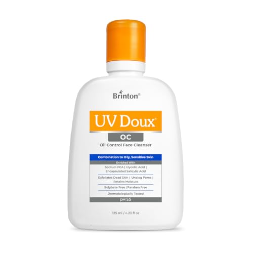 Image of UV Doux OC Face Cleanser for Oily & Acne-Prone Skin | With Encapsulated Salicylic Acid, Glycolic Acid & Sodium PCA | Unclogs Pores, Controls Oil & Improves Skin Texture | Dermatologist-Tested - 125ml