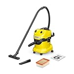 KÄRCHER WD 4 Wet & Dry Vacuum Cleaner, power: 1000W, plastic container: 20l, suction hose: 2.2m, blower function, flat pleated filter, floor and crevice nozzle