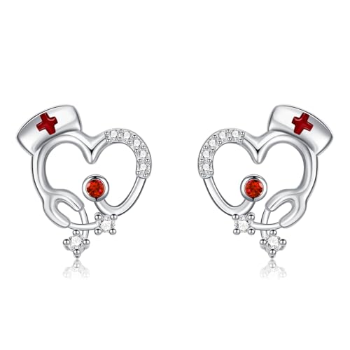 Boucles d'oreilles stéthoscope argent 925 femme