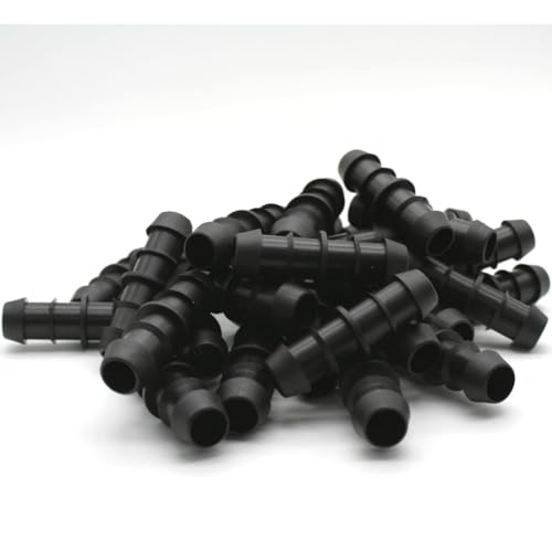 Suinga Pack 50 Connettori di Irrigazione a Goccia da 20 mm | Connettore Dritto per Tubo e Tubo di Irrigazione | Giunzione Sicura e Resistente | Colore Nero