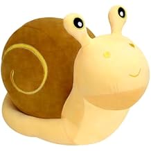 Snail Plush Pillow Toy Cute Stuffed Animal Snail Plush Kawaii Soft Decor Plushies Doll Gifts for Adults Kids Boys Girls Room Decor Yellow 17.7 Inch