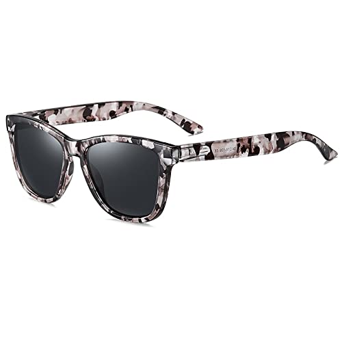 Lunettes de soleil UV400 polarisées avec verres miroirs carrés anti-reflets pour le sport