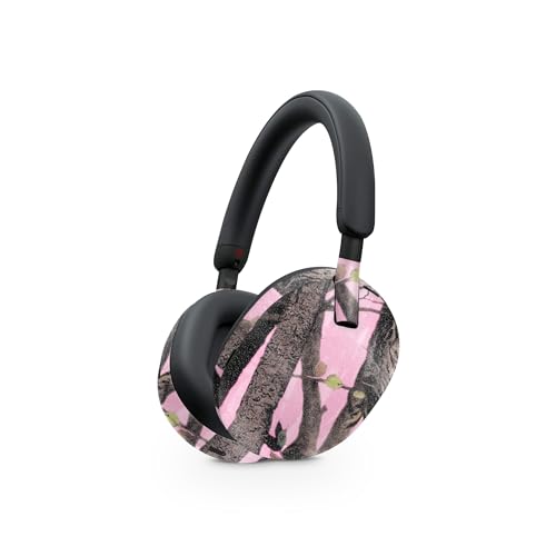 Image of MightySkins Glossy Glitter Skin Compatible with Sony WH-1000XM5 Headphones - Pink Tree Camo | Protective, Durable High-Gloss Glitter Finish | Easy to Apply