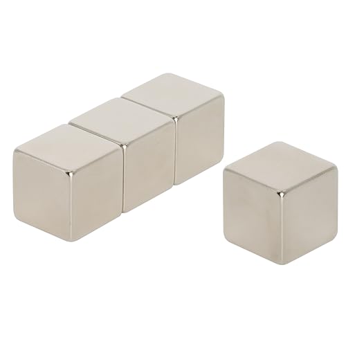 N42 Neodymium Cube Magnet for Arts, Crafts, Model Making, DIY, Hobbies, Office, and Home - 12mm x 12mm x 12mm - 7.4kg Pull - Pack of 4
