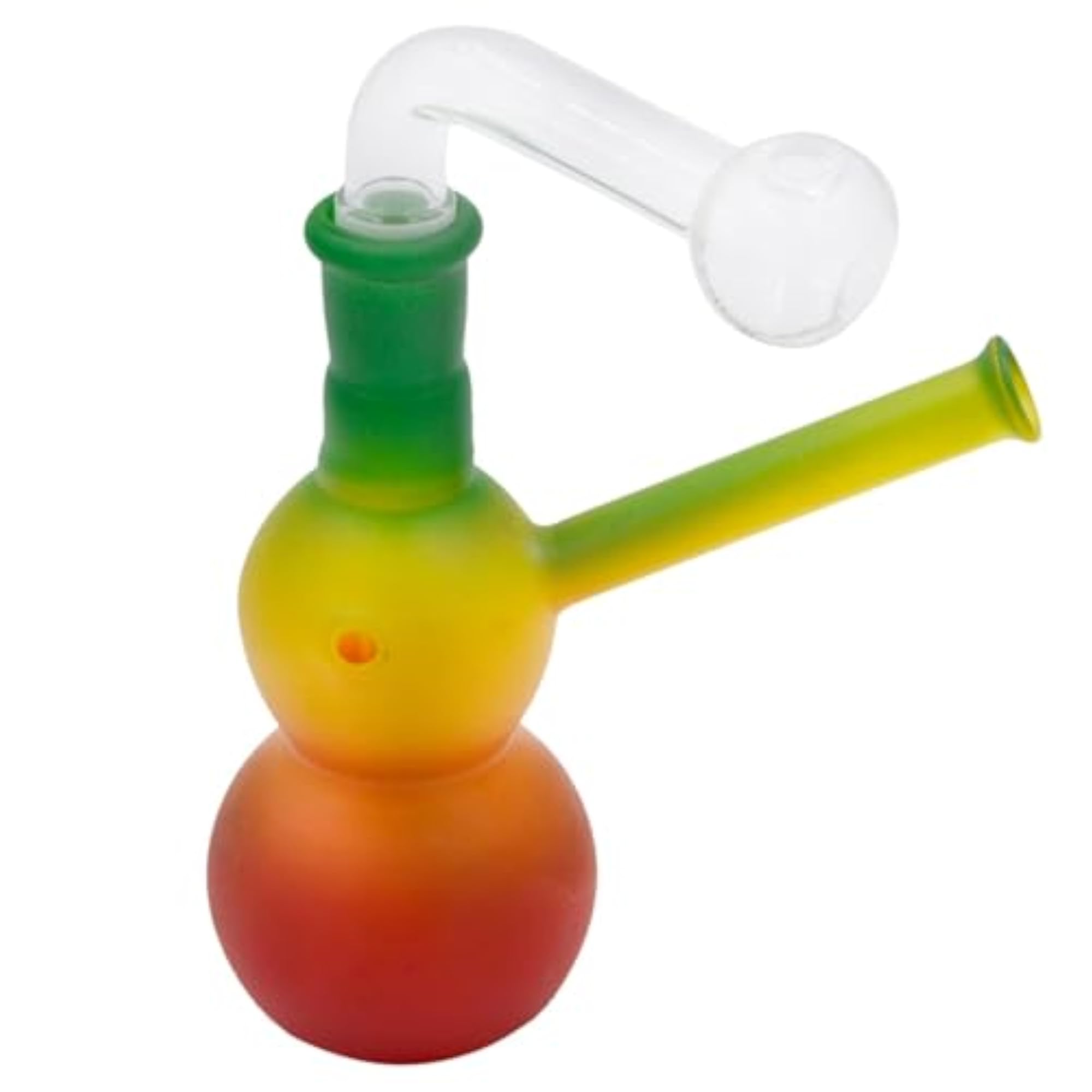 Borosilicate Glass Bong with Multicolor Rasta Print