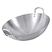 Sartén wok de acero inoxidable, sin recubrir, para el hogar, sartén de doble oreja (14 pulgadas)