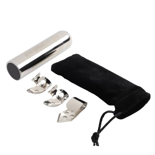 Homeponnew Gitarren Slide mit Fingerplektren (B)