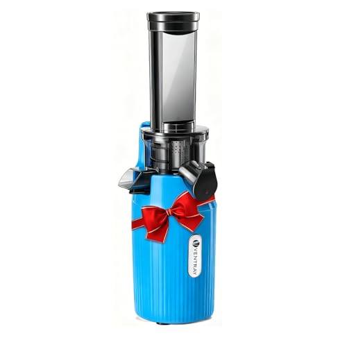 Ventray Ginnie Extracteur de Jus - Slow Juicer Pression Douce 60 Tours, Presse à froid, Fonction de Mastication Inversée, Extracteur de Jus de Fruits et Légumes Sans BPA, Facile à nettoyer, Bleu Ciel