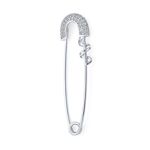 Image of Bling Jewelry Support Symbol For displaced people 14K Rose Gold Plated .925 Sterling Silver Pave CZ Safety Pin Brooch For Women Teen Add Charm