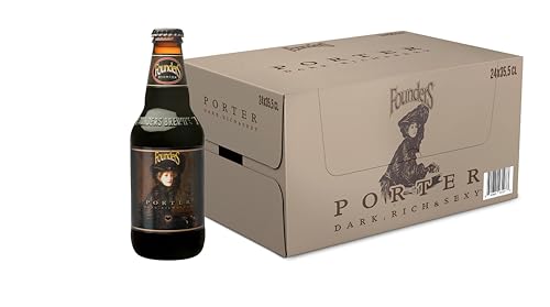 Founders Porter, Pack 24 Botellas x 35,5cl, Cerveza Negra Muy Sedosa Con Aroma Dulce, 6.5% Volumen de Alcohol