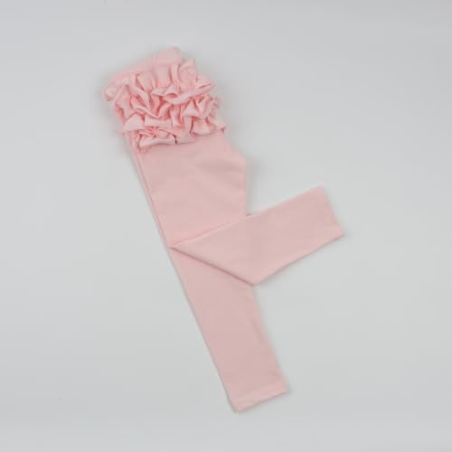 Image of HOOLCHEAN Baby Toddler and Little Girls Ruffles Buttocks Leggings Solid Color Pants