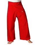 Panasiam, pantalon Thai (Fisherman), coloris rouge - Taille unique