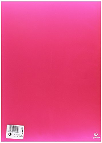 Grafoplás 1441554 Ordner mit personalisierbarem Cover, Folio, Fuchsia, 40 Hüllen, halbstarrer Einband, durchscheinendes Polykunststoff