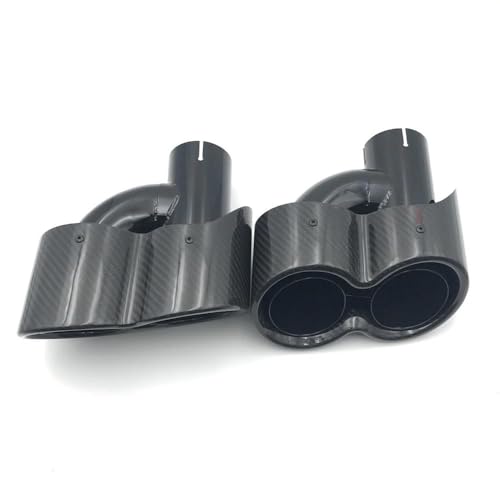Tubos de escape de fibra de carbono brillante modelo H silenciador doble negro ID 80 OD 200 4
