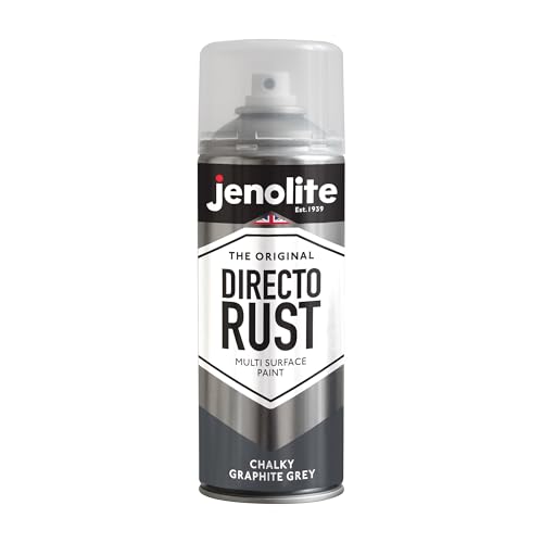JENOLITE Directorust Chalky Spray Paint | GRAPHITE GREY | 400ml | Multi-Surface Chalky Finish Spray Paint | Ideal For Furniture, Ornaments, Picture Frames | Interior & Exterior Use | RAL 7016