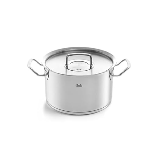 Fissler Original Profi Collection/kastrull i rostfritt stål (Ø 24 cm, 6,3 l) kastrull inkl. metalllock, inre skala – induktion