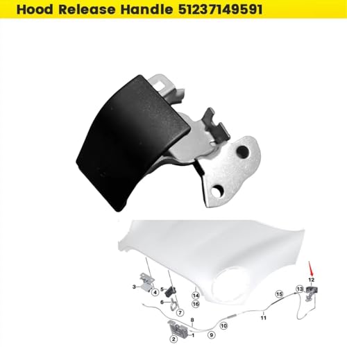 Poignée d'ouverture de capot pour Mini Cooper R56 R60 2007-2016 - 5
