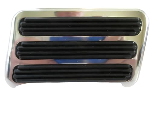 RETGFHUU Polished Billet Aluminum Brake Pedal Pad Rectangle, for Chevy Ford Hot Rod Model, Measures 4 1/2 in x 2 1/2 in, Stud Measures 1/2 in-20 X 1 1/4 in, Part 8500POL ﻿