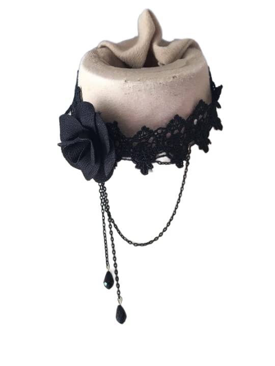 Ras du cou dentelle noire et rose noire pour vos soirées chic