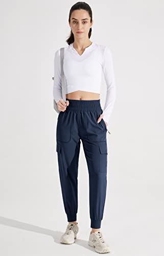 Libin Women's High Waisted Cargo Joggers Lightweight Hiking Pants Quick Dry Athletic Workout Travel Pants With Pockets Casual Clothes Navy Blue,Xxl #TOP5