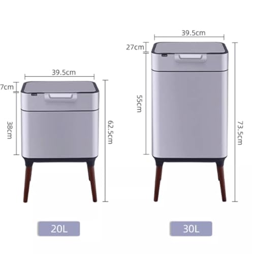 Bote de basura con tapa y pie alto 20L blanco miniatura 2