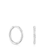 TOUS Pendientes de Aro para Mujer de Plata de Primera Ley, 12 mm, Colección Twisted