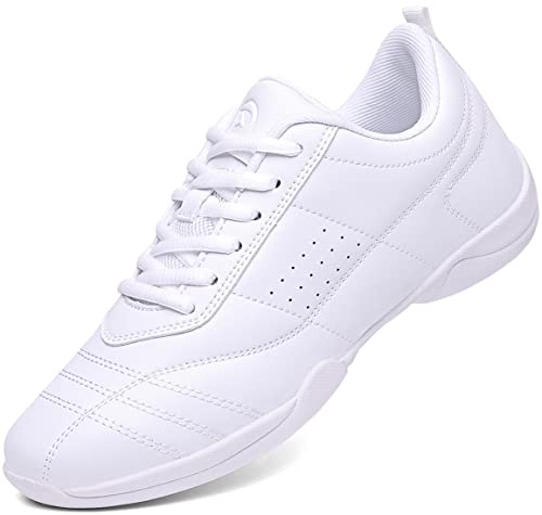 Ppxid Youth Girl's White Cheerleading Dancing Shoes Athletic Training Tennis Shoes Lightweight Competition Cheer Shoes For Christmas-4.5 Big Kid #TOP29