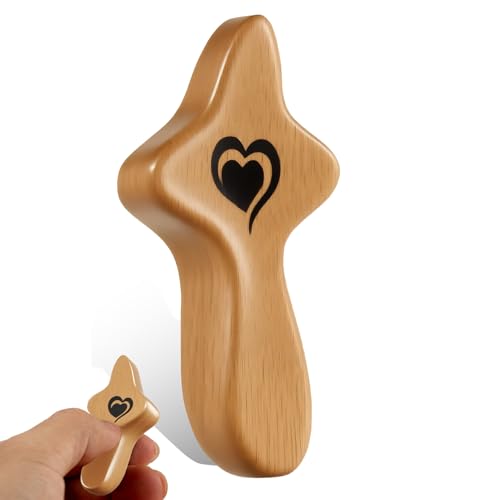 YOYAI Encouragement Gift Wood Handheld Religious Pocket Cross My Heart