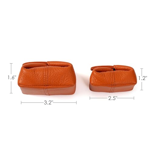 Image of Cockatoo Genuine Leather Coin Pouch Change Holder, Mini Snap Pocket Wallet for Men Women (Aurora Red, Large)