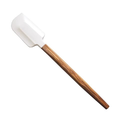 Naturally Med Olive Wood Spatula With White Silicone Head #TOP23
