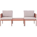 Beliani Lounge-Set Terracina 2-Sitzer Orange/Weiß