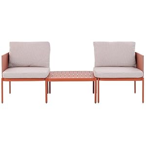 Beliani Lounge-Set Terracina 2-Sitzer Orange/Weiß