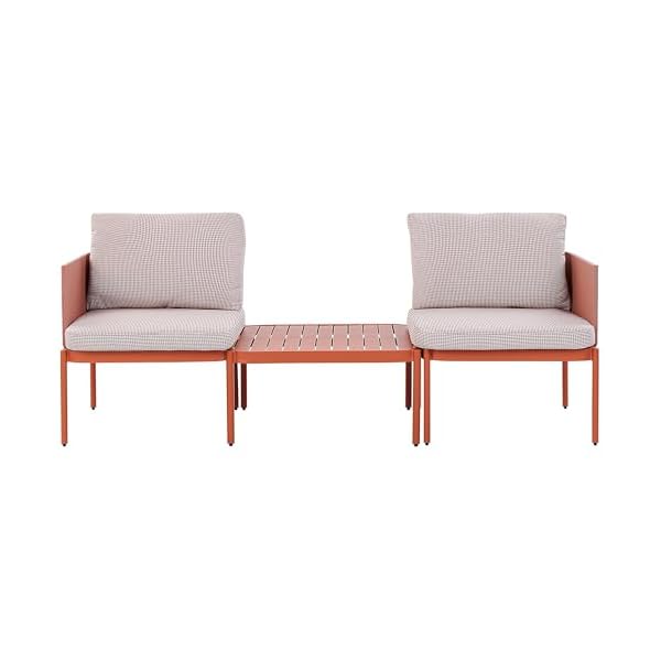 Beliani Lounge-Set Terracina 2-Sitzer Orange/Weiß