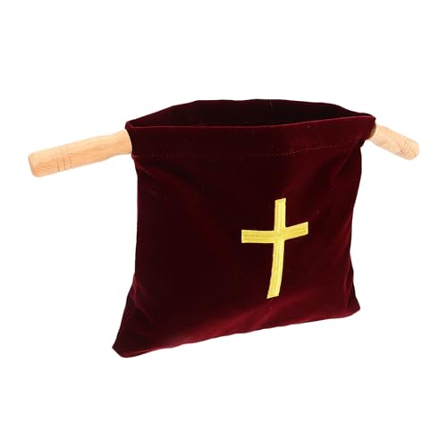 Bolsa de ofrendas Toyvian bordada con estructura noble de madera de iglesia 2