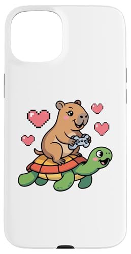 Kawaii Gaming Animal Graphic Turtle Cute Capybara Gamer �X�}�z�P�[�X iPhone 15 Plus �p