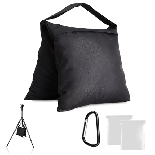Fotosand påsar, sandsäckar för stativ, sandsäckar för fotografi, med självtätande påse och karbinhake, lämplig för fotostudior, stativ