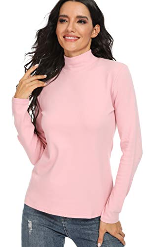 Image of Women's Cotton Mock Turtleneck Long Sleeve Basic Thermal Top