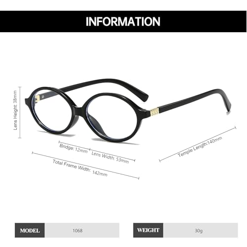 Image of YAMEIZE Small Oval Blue Light Blocking Glasses for Women Men Retro Clear Anti Blue Light Eyeglasses for Computer Gaming