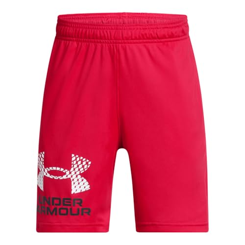 Under Armour Boys Tech Logo Shorts, (600) Red / / White, Large Plus
