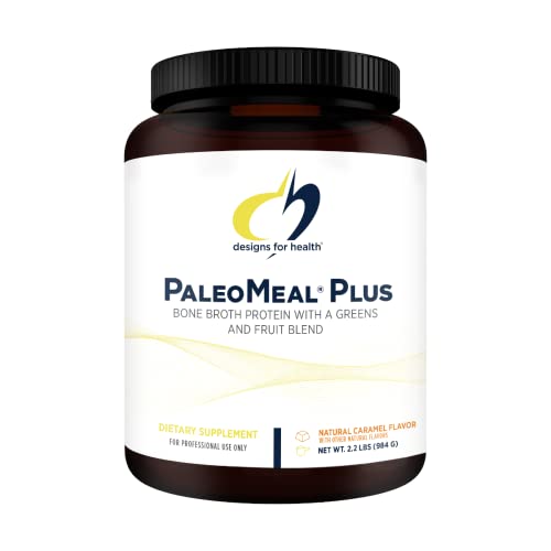 Designs For Health Paleomeal Plus Powder - Meal Replacement Shake Or Supplement - Bone Broth Protein Shake With Green Powder, Amino Acids, Nutrients - Caramel Flavor Drink (30 Servings / 984G) #TOP6