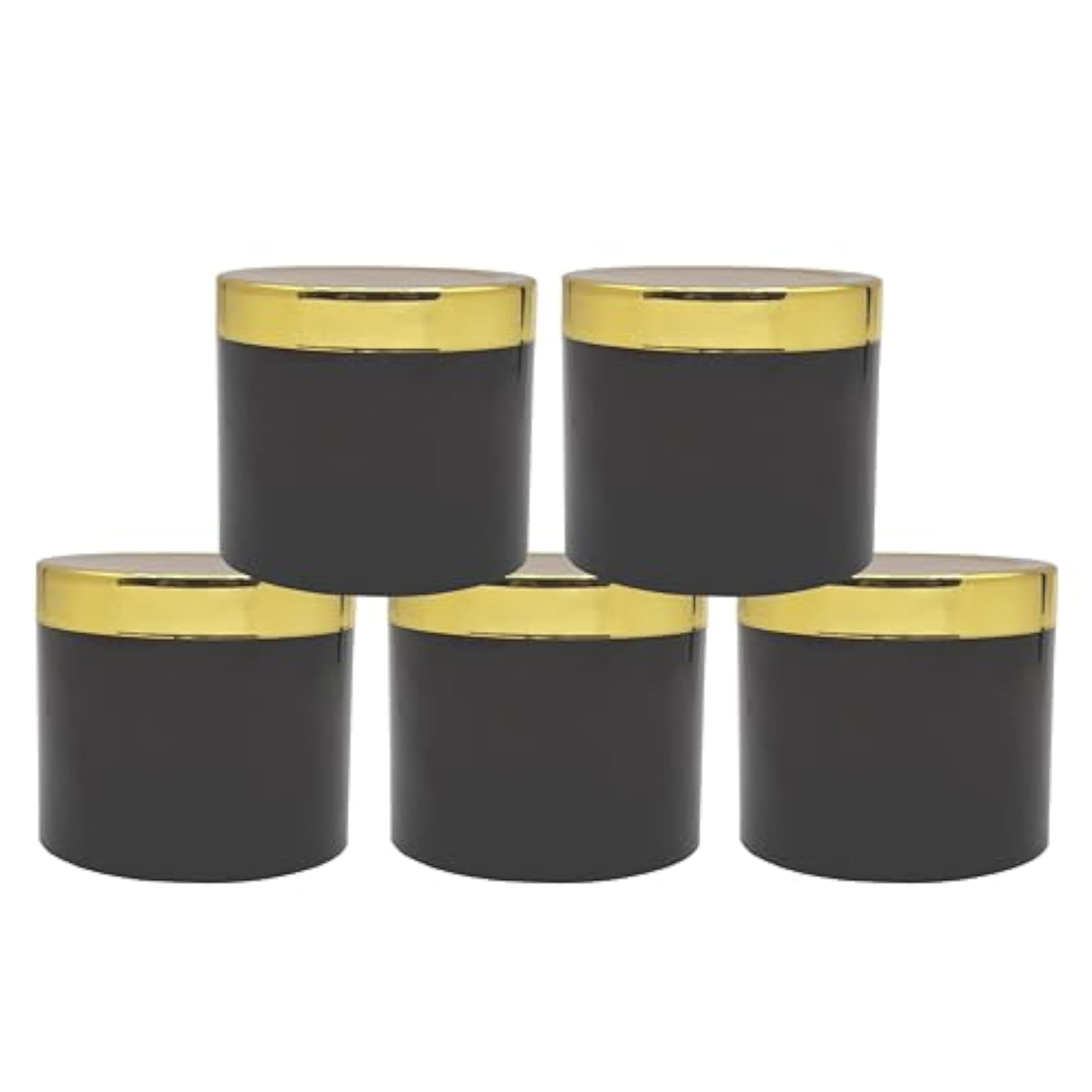 Acrylic Amber Jar with Gold Lid for Personal Care