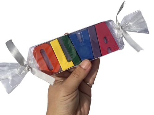 Handmade Personalised Name Crayons: Customized Colorful Creations for Kids (4 letters)