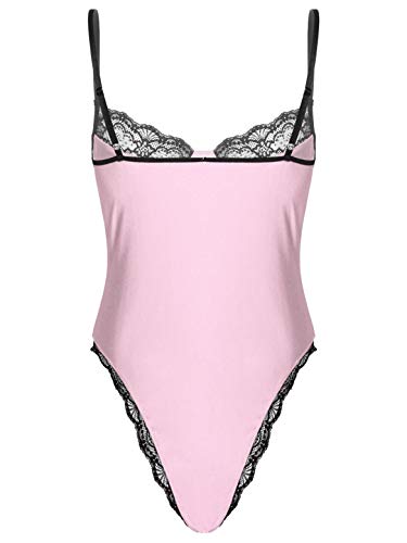 YiZYiF Mens Lace Patchwork Sissy Crossdresser Bodysuit Sexy Jumpsuit Slim Tops Skinny Nightwear2