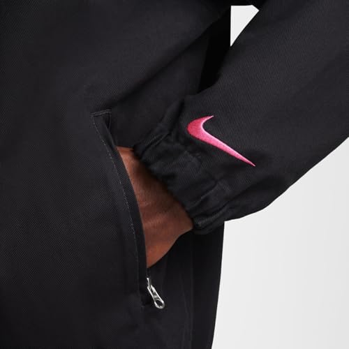 NIKE Chelsea Fußballjacke Fc Chelsea Third Fußballjacke Aus Gewebtem Twill, Black/Pink Prime, FQ7784-010, S