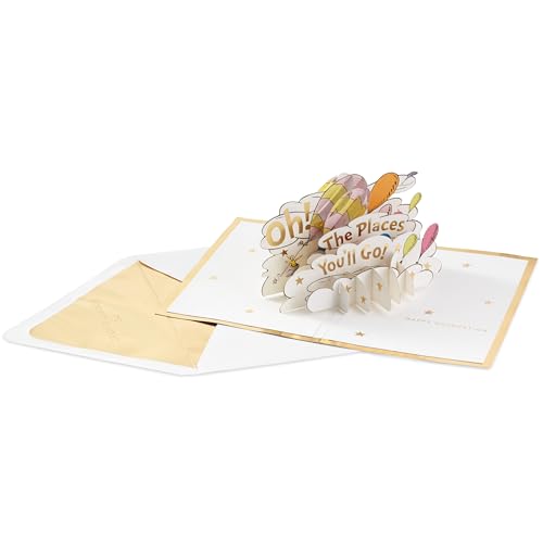 Hallmark Dr. Seuss Pop Up Graduation Card (Oh, the Places You'll Go!) for High School, Kindergarten, Middle School, College and College Graduates - Signature Paper Wonder - Image 2