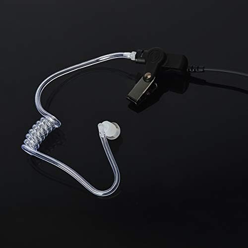 HYS Covert Acoustic Tube Earpiece PTT Mic Security Bodyguard Headset Compatible with 2 Pin Kenwood Baofeng BF-888S UV-5R Kenwood Walkie Talkie