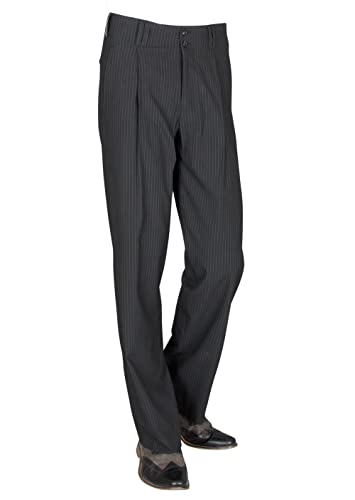 Herren Bundfaltenhose mit Weißen Nadelstreifen Retro-Vintage STYL 50er Jahre Mode Herren Model Swing Größe 54 Cover