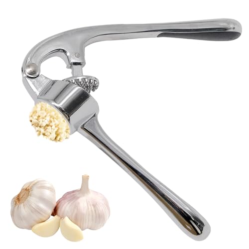 OVBOVA Knoblauchpresse, Knoblauchschneider Garlic Press, Knoblauch Crusher Praktischer, Knoblauchschneider aus rostfreiem Edelstahl, Effizientes Werkzeug zur Knoblauchpaste-Gewinnung 16cm